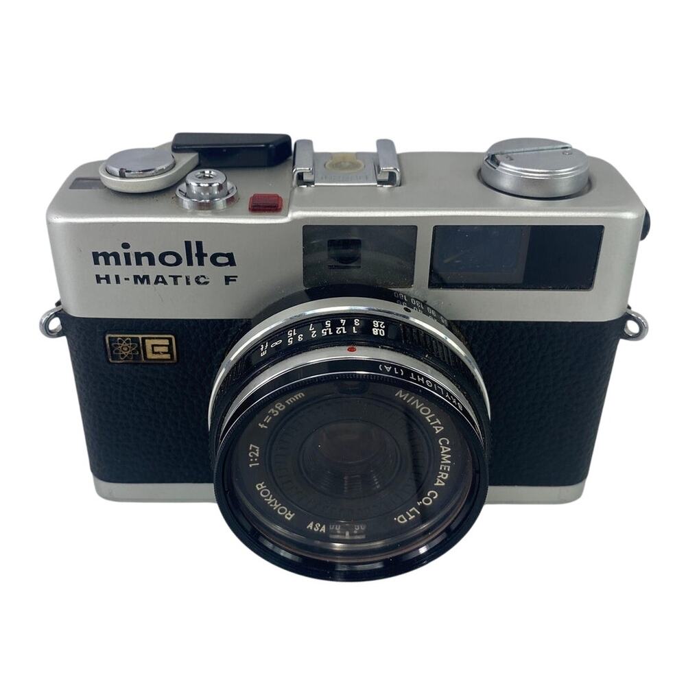 Vtg Minolta Hi-Matic F Silver Rokkor Rangefinder 38mm f2.7 Film Camera Batt Test